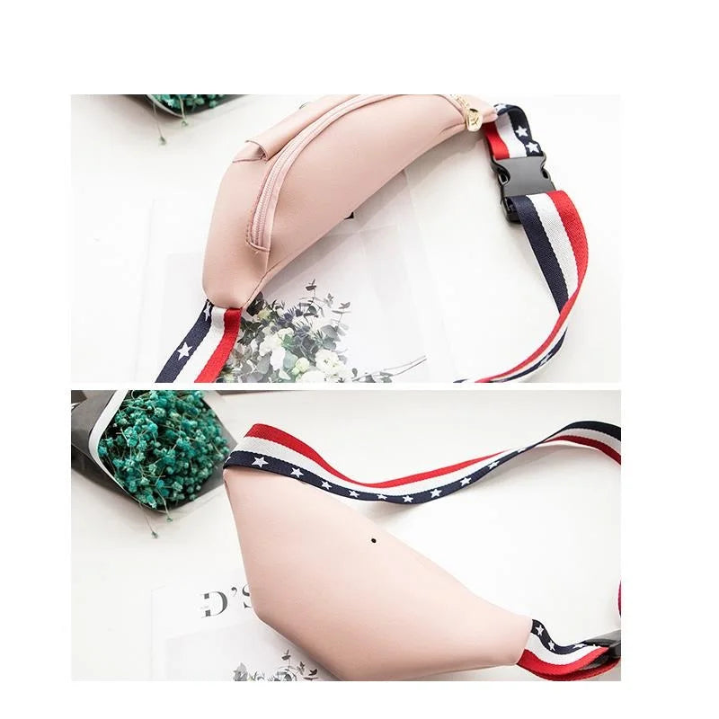 Women Casual PU Leather Waist Packs Chest Pack Shoulder Messenger Bags