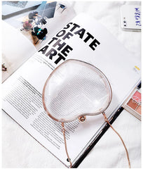 Heart Shape Transparent Acrylic Clutch Evening Bag Chain Crossbody Purse