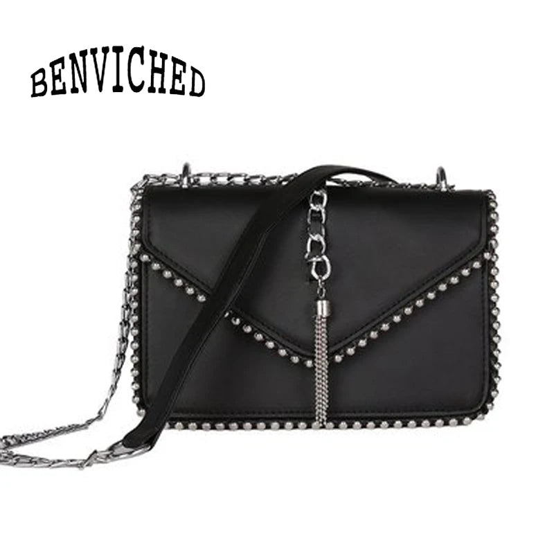 Small Square Tassel Chain Bag Single Shoulder Bag