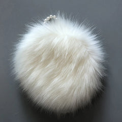 Women's Rabbit Hair Winter Bag with Pearl Shoulder Strap