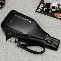 Waterproof Men's Sling Chest Bag USB Charge Shoulder Messenger