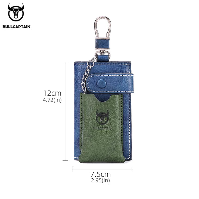 Leather Men's Key Case Housekeeper Holders Car Keychain Portable