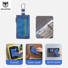 Leather Men's Key Case Housekeeper Holders Car Keychain Portable