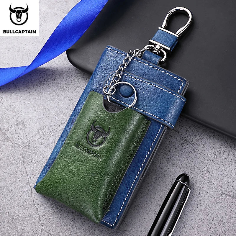 Leather Men's Key Case Housekeeper Holders Car Keychain Portable