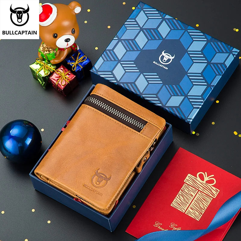 Leather Men's Wallet RFID Blocking Bi-Fold Classic Style