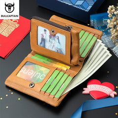 Leather Men's Wallet RFID Blocking Bi-Fold Classic Style