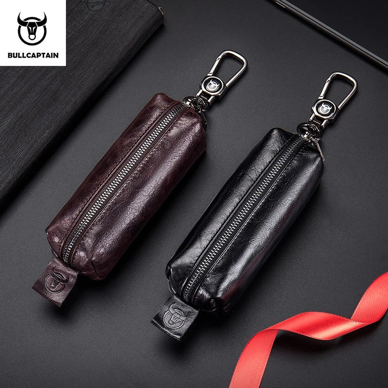 Men Leather Key case Multifunctional Metal Phone Holder
