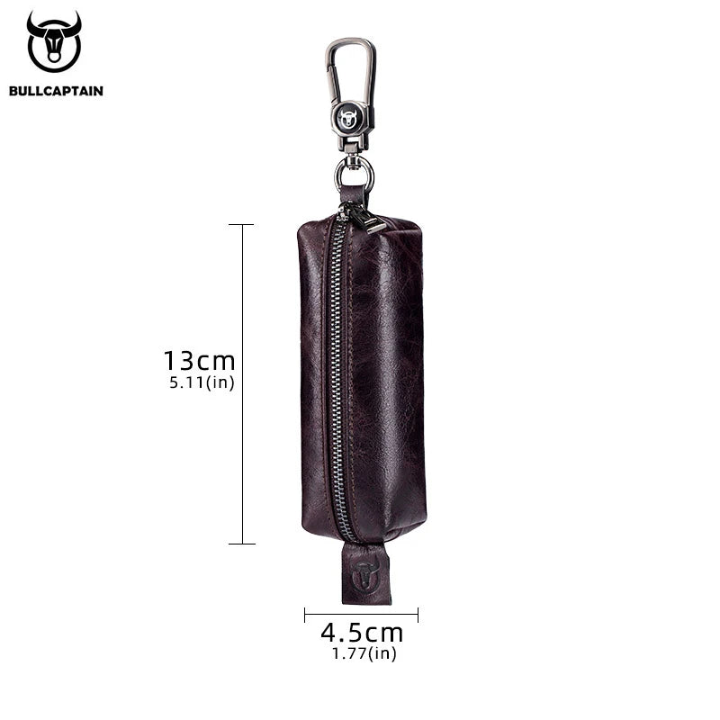 Men Leather Key case Multifunctional Metal Phone Holder