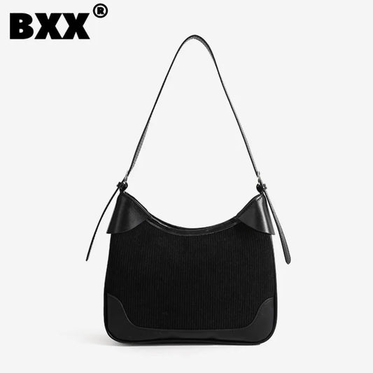 Retro Solid Shoulder Bag for Women Underarm High Temperament