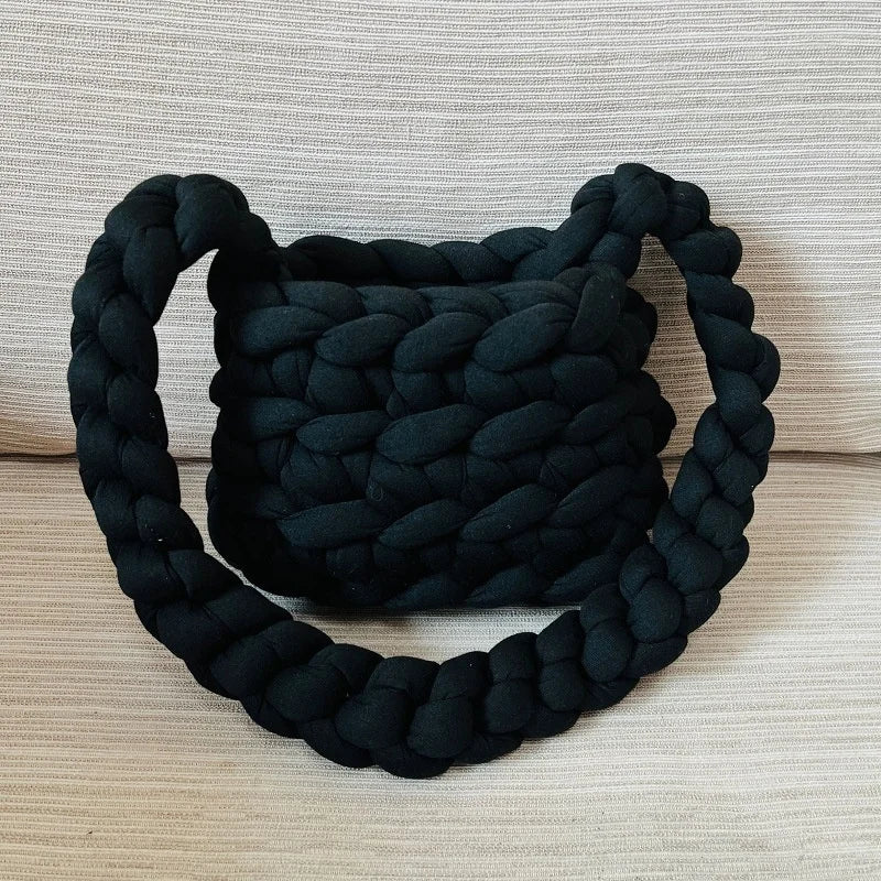 Women's Solid Knit Shoulder Bag Crossbody Wallet