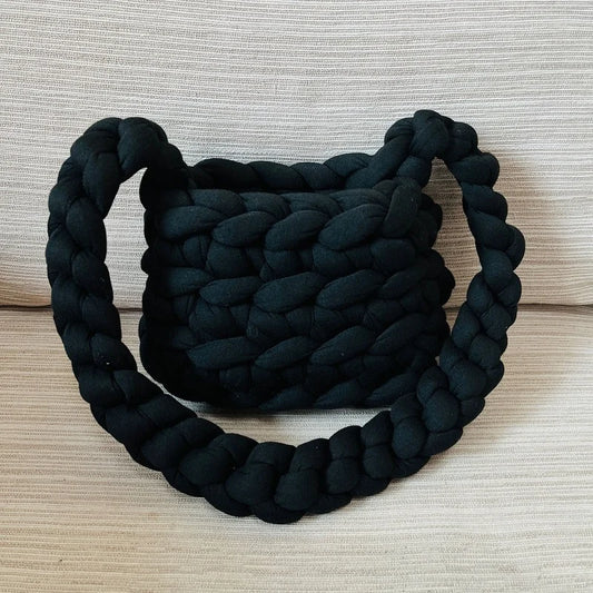 Women's Solid Knit Shoulder Bag Crossbody Wallet