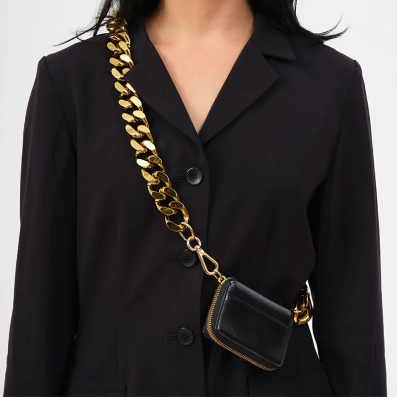 Women's PU Leather Crossbody Bag with Chain Shoulder Strap