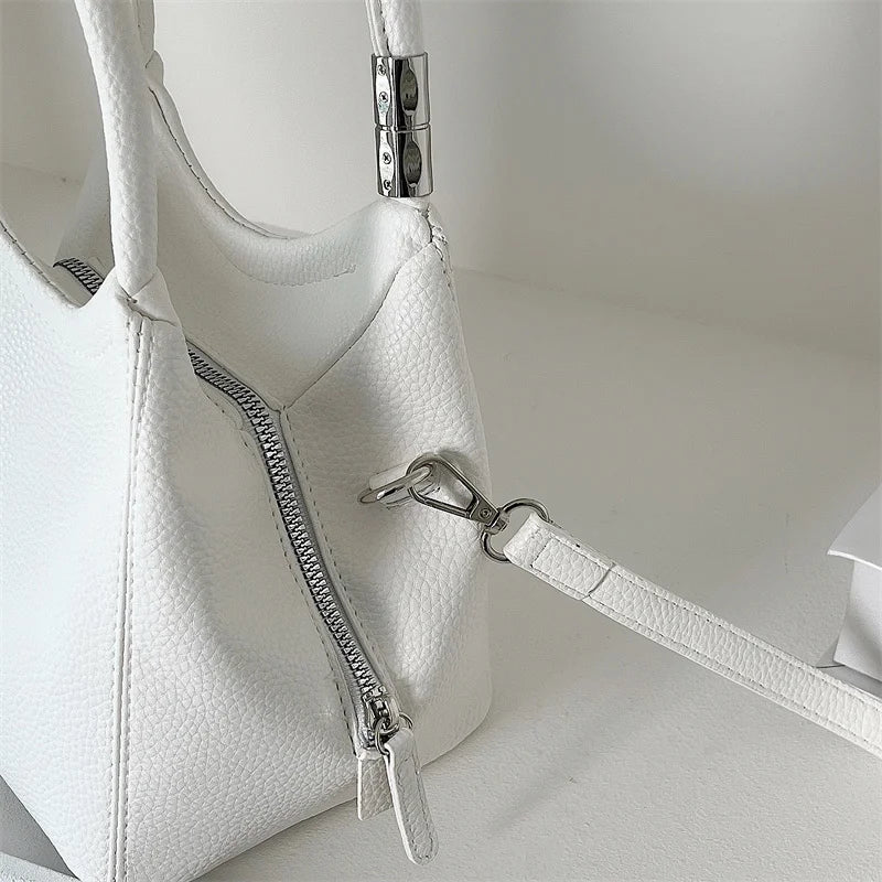 High Bucket Handbag For Women Casual Solid Shoulder Messenger Bags Female