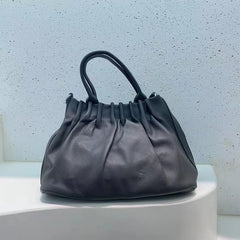 Women Pleated Bucket Handbag Casual Shoulder Messenger Bag