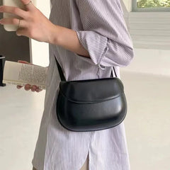 Retro PU Leather Bag Women's Versatile Solid Mobile Phone Wallet Shoulder Crossb