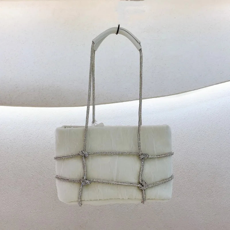 Rhinestone Chain Armpit Bag Women Large Capacity Shoulder Bags