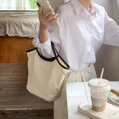 Women's Patchwork Canvas Large Shoulder Bag