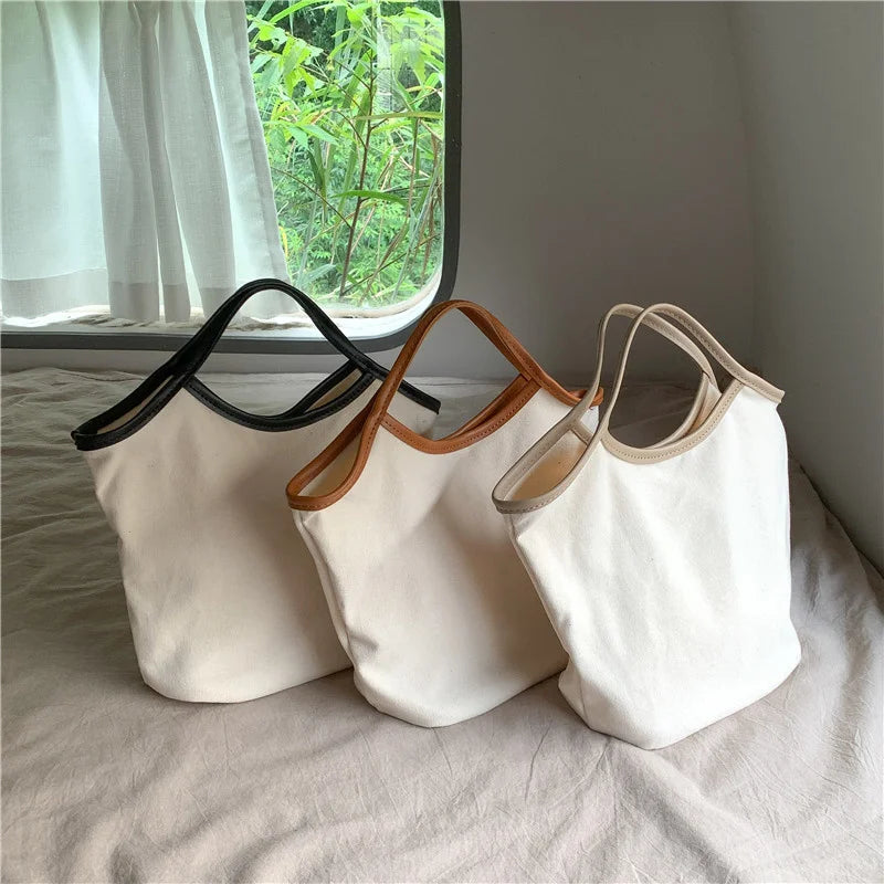 Women's Patchwork Canvas Large Shoulder Bag