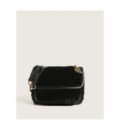 Temperament Plush Patchwork Chain Crossbody Bag GF4723