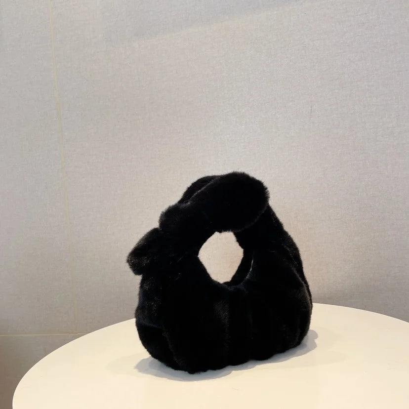 Women's Bowknot Wool Shoulder Bag 8S036