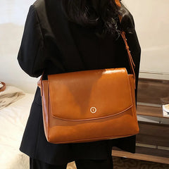 Women's Solid Leather Shoulder Crossbody Bag for Shopping 8S013