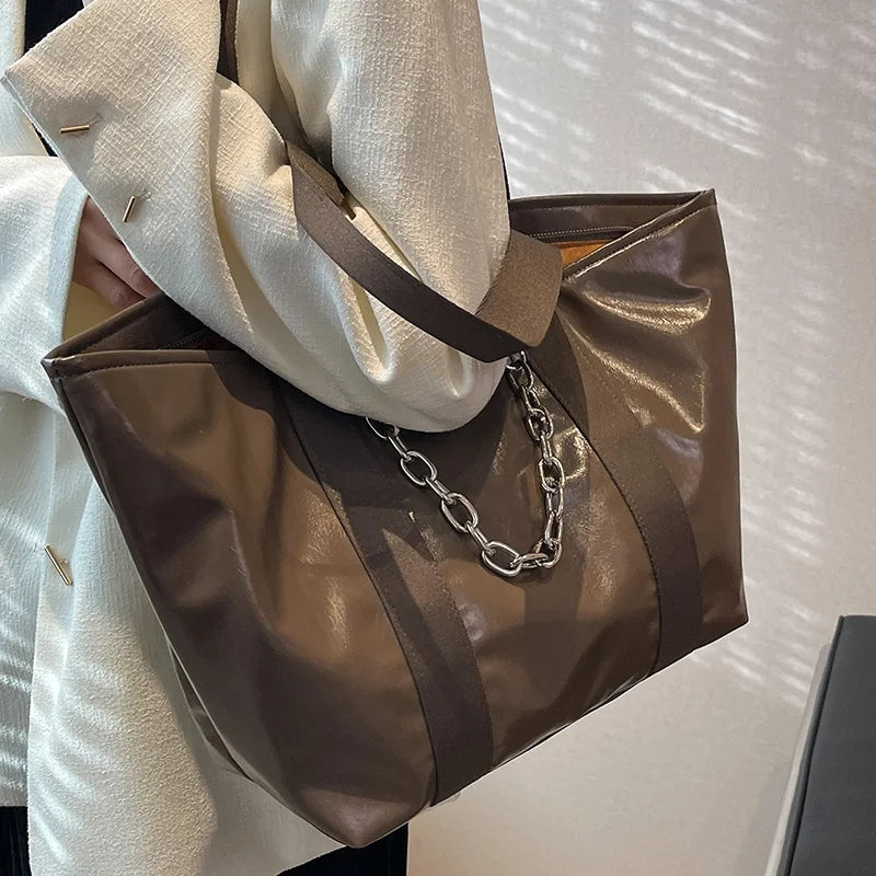 Women's PU Leather Handbags Large Capacity Tote Bags