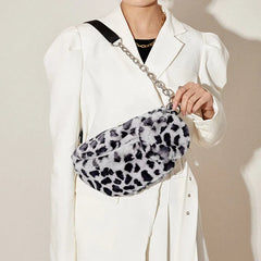 Leopard Plush Crossbody Bag for Women - 8P0196