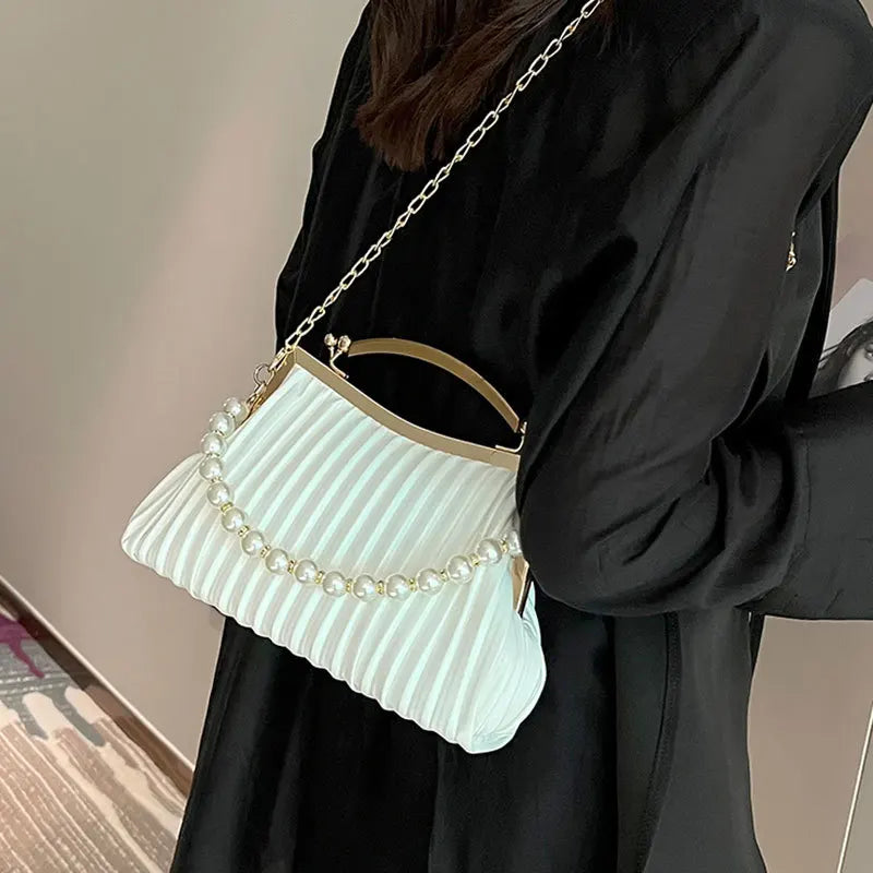 Pearl Chains Women's Handbags Party Crossbody Bags