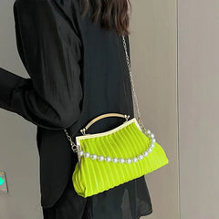 Pearl Chains Women's Handbags Party Crossbody Bags