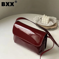 Women's PU Leather Handbag Retro Wallet Solid Shoulder Crossbody Bag