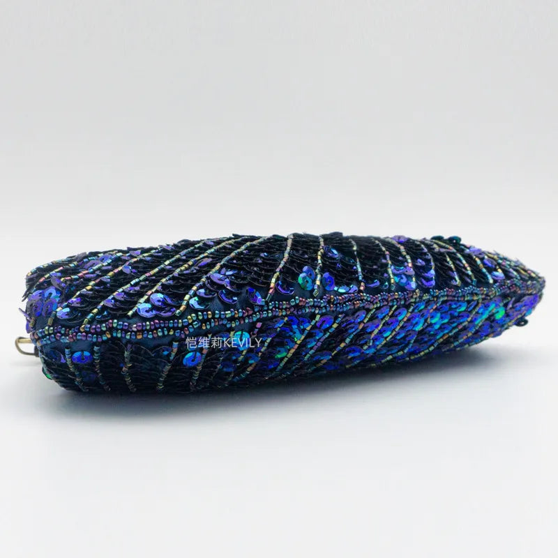 Peacock Feather Sequins Handbag Women's Shoulder Bag GF4884