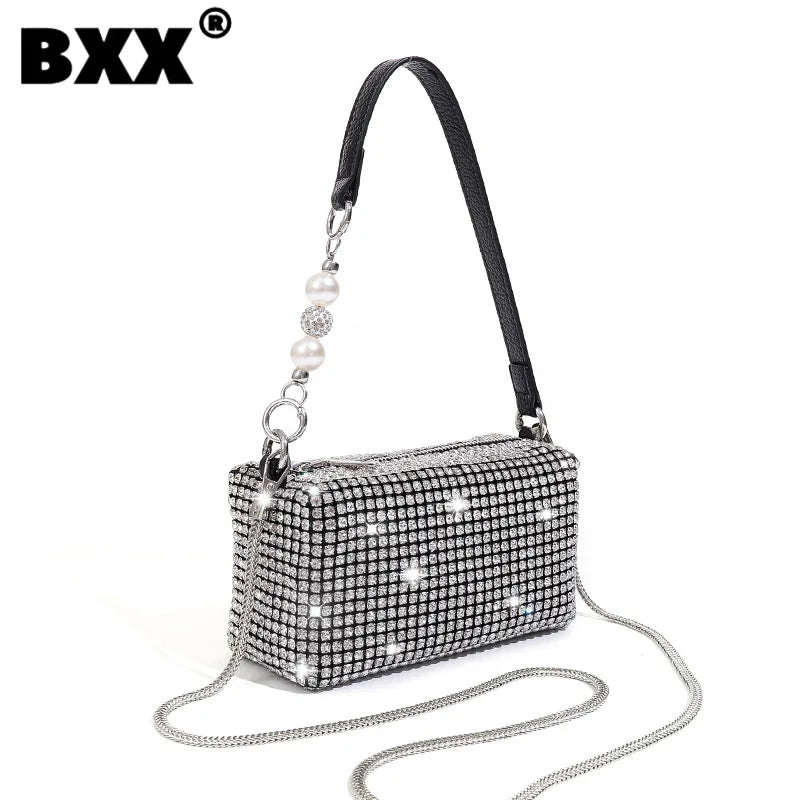 Rhinestone Handbag Women's Bright Diamond Shoulder Wallet Crossbody Bag