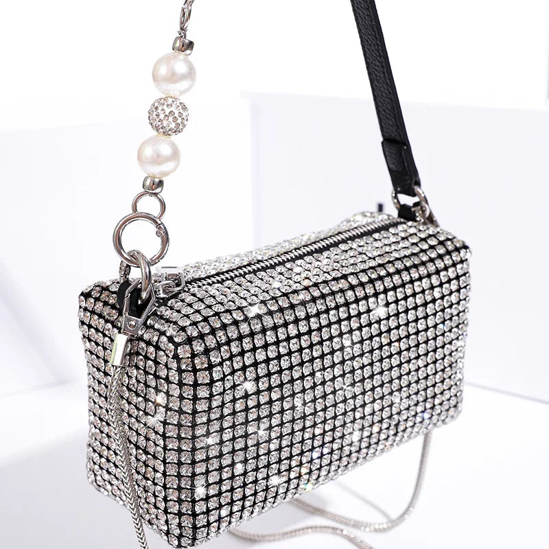 Rhinestone Handbag Women's Bright Diamond Shoulder Wallet Crossbody Bag