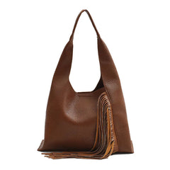Stylish Large Capacity PU Leather Tassel Armpit Bag for Women