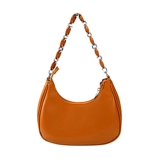 Y2k Solid Chain PU Leather Handbags for Women