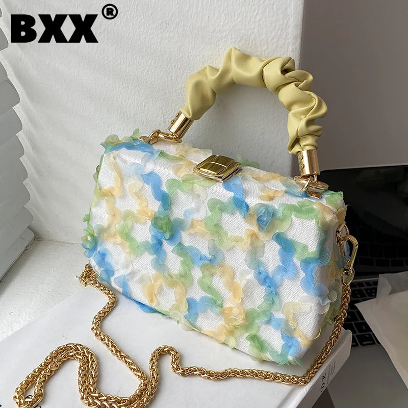 Patchwork High Chain Shoulder Women's Bag 8P0126