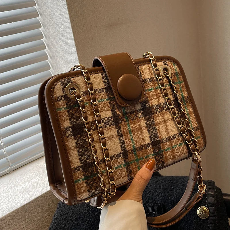 Vintage Gradient Weave Handbag Chain Shoulder Bag GF4690