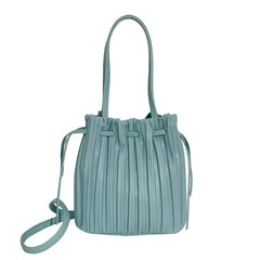 Versatile Pleated PU Leather Handbag Travel Crossbody Tote