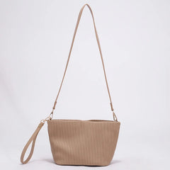 Pleated Large Capacity Bucket Shoulder Bag for Women