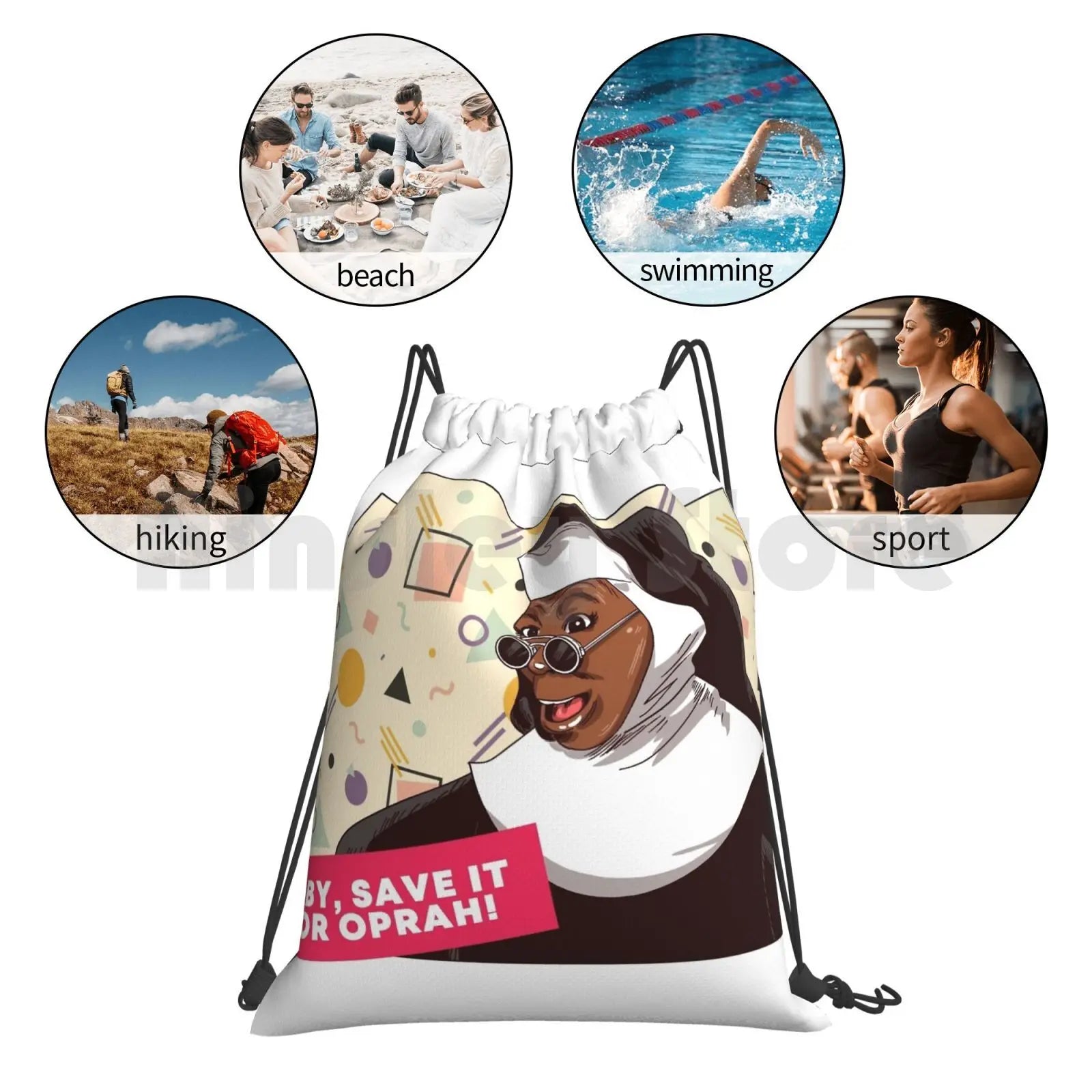 Sister Act Backpack Drawstring Bag Waterproof 90s Film