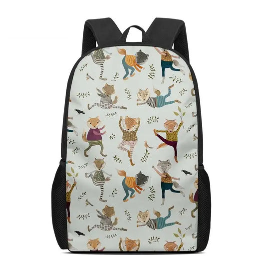 Funny Fox Floral Backpack Chidlren's Schoolbag