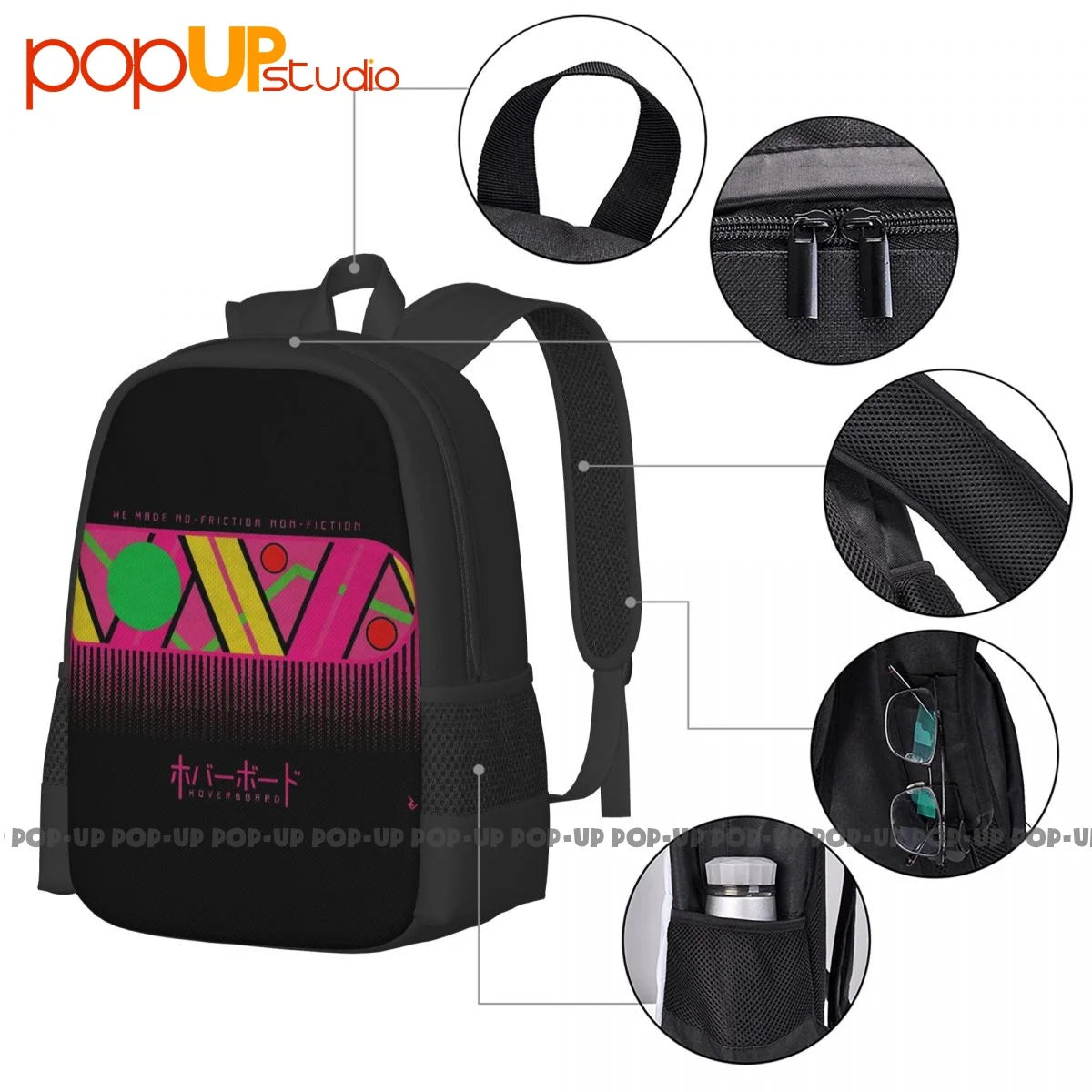 BTTF Japanese Poster Backpack Large Capacity Schoolbag