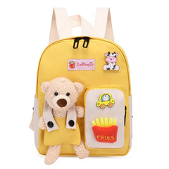 Bear Cartoon Canvas Schoolbag Girl Backpack
