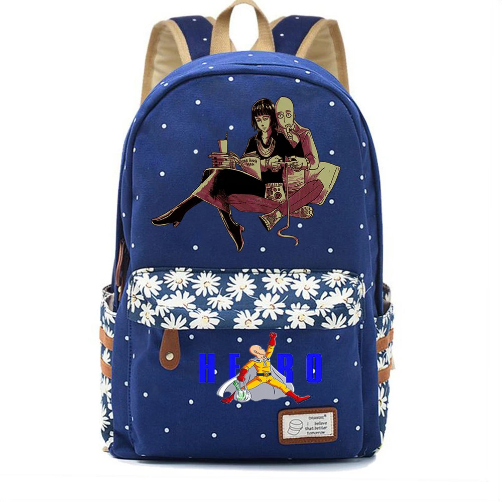 Anime One Punch-Man Canvas Backpack Casual Schoolbag Teenger Mochila