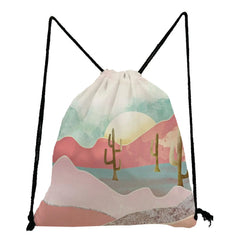 Chinese Style Oil Painting Mountain Forest Print Backpack Bag