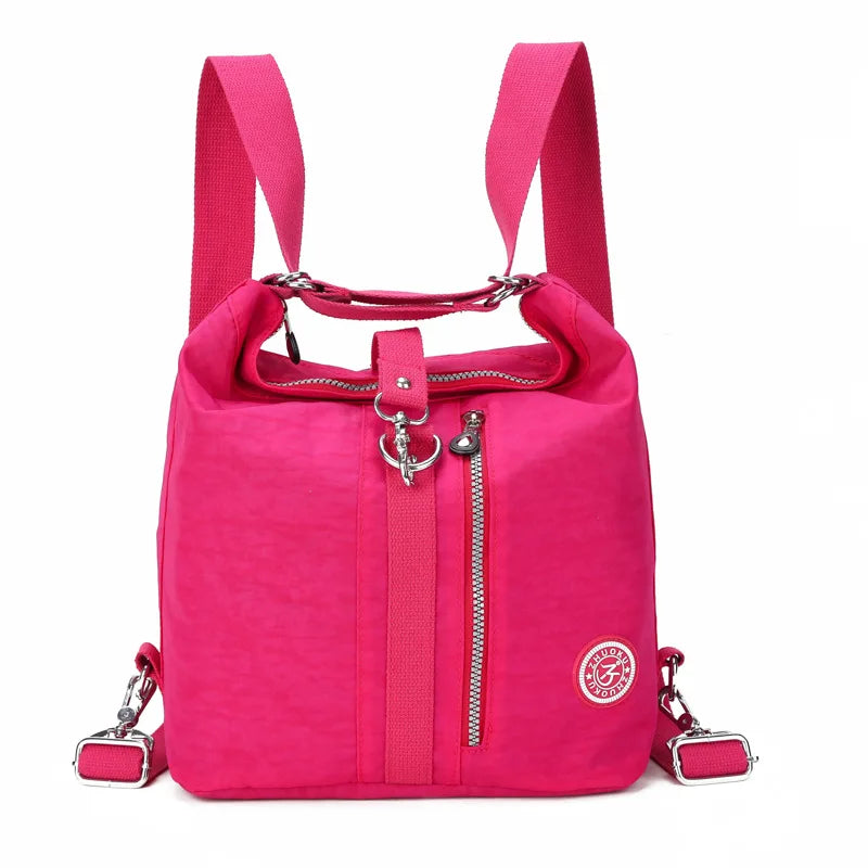 Casual Zipper Solid Sewing Backpack Retro Style Student Daily Bag Girls