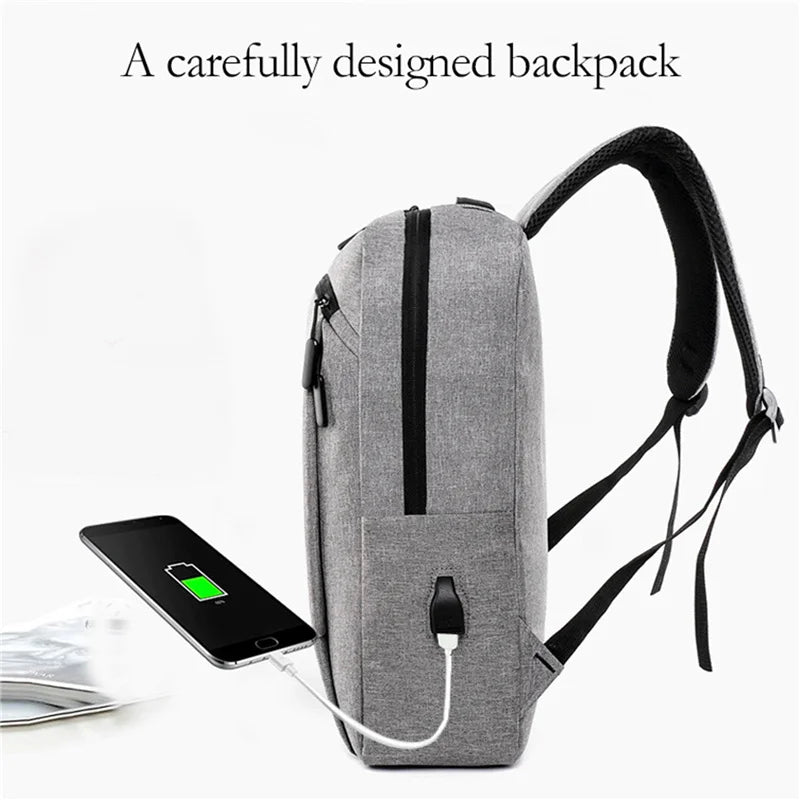 Backpack Computer Bag with USB Charging Port, Adjustable Shoulder Strap