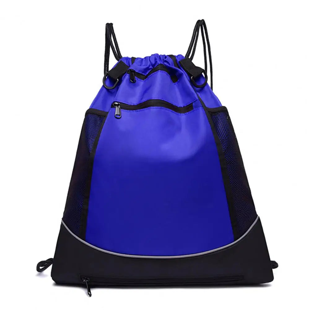 Backpack Drawstring Pockets Side Mesh Bag Basketball Soccer Volleyball Carrier