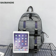 Reflective Strip Nylon Backpack School Travel Bag