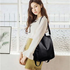 Women PU Leather Backpack Anti Theft Soft Urban Backpack for Girls